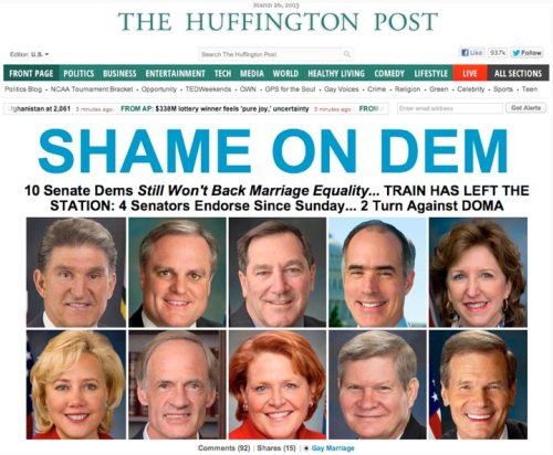 Democrats not supporting gay-marriage