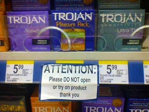 Attention Do Not Try on The Condoms
