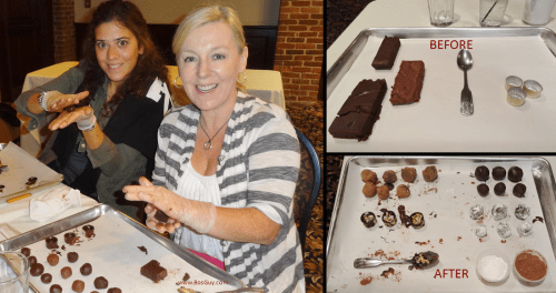 Boston Chocolate School making truffles