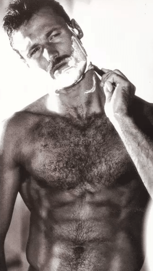 sexy guy shaving