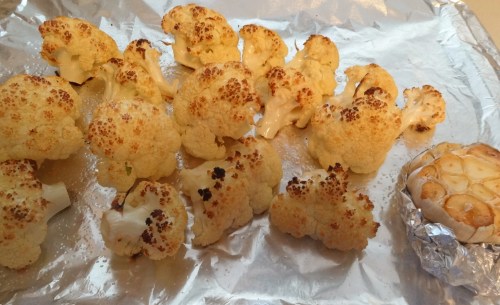 Roasted cauliflower and garlic
