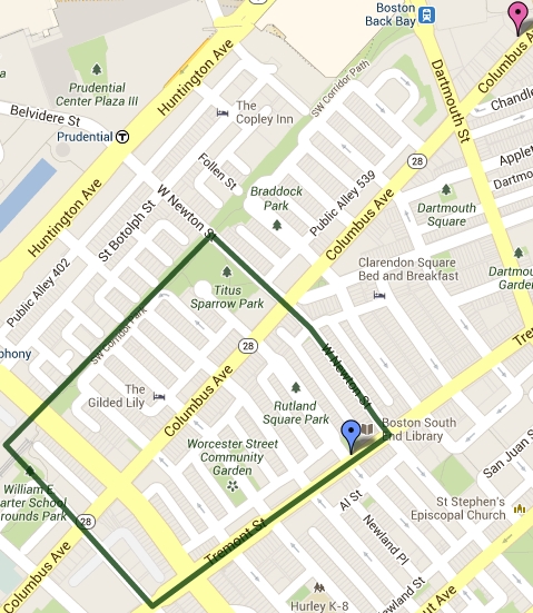 South End Garden tour map