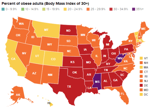 Adult Obesity Rate by State
