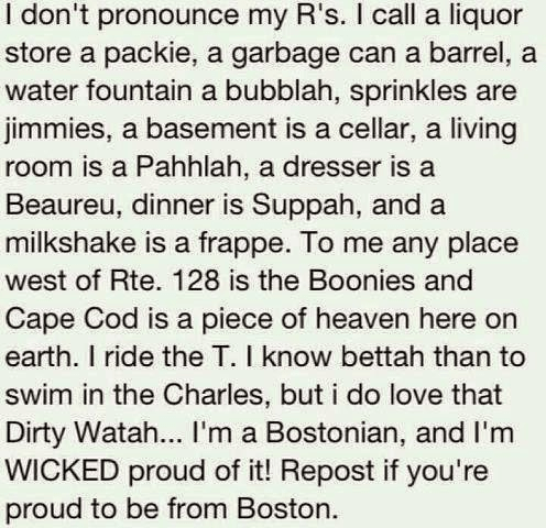 boston accent, slang, bostongue