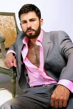 handsome, hairy chest, hunk, beard