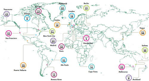 Lonely Planet Pride Guide 2015 map