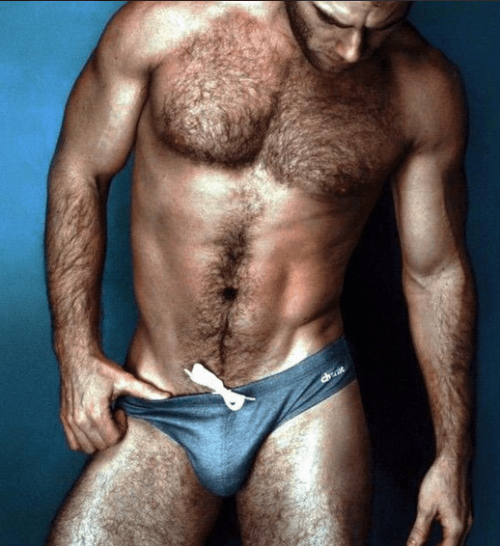 handsome, hairy, hunk, blue, speedo