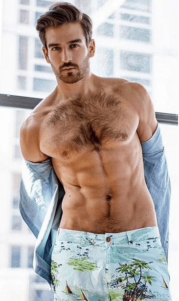 handsome, hunk, abs, muscles, hairy chest