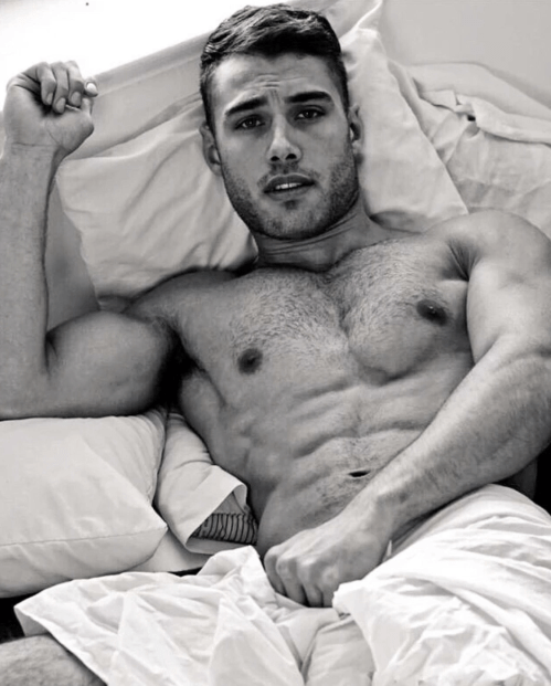 handsome, abs, man in bed, hunk