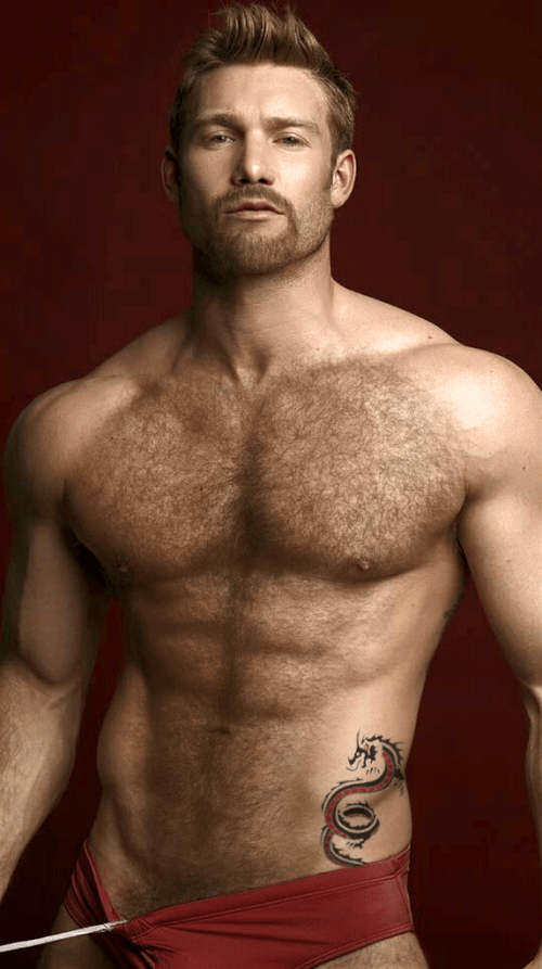 red, handsome, hunk, hairy