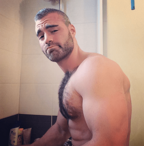 handsome, hunk, hairy, beard, muscles