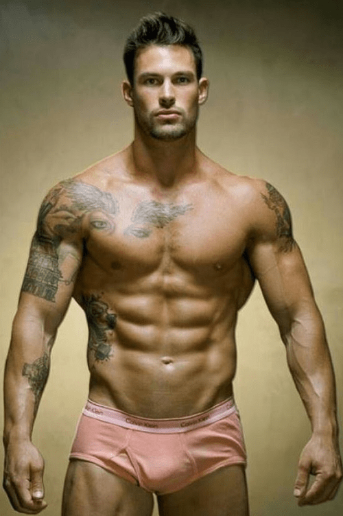 handsome, hunk, pink, abs, muscles