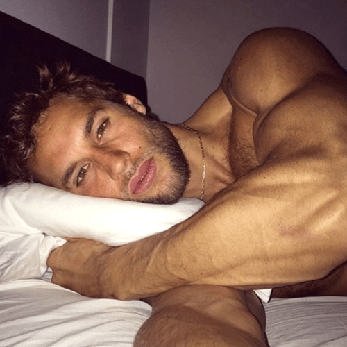handsome, hunk, man in bed