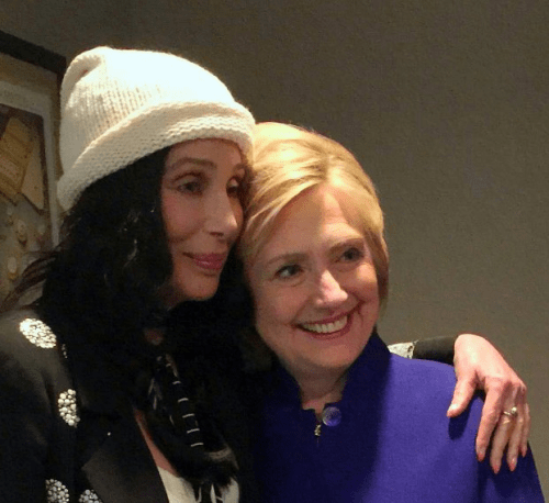 Cher and Hillary Clinton