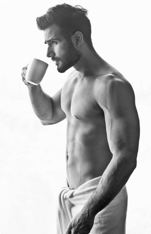 handsome man in towel