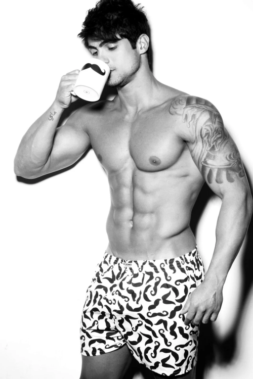 handsome, hunk, coffee