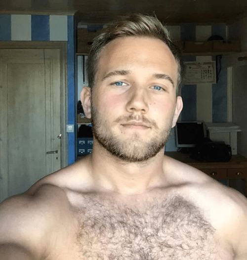 handsome, hunk, hairy chest