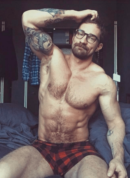 handsome guy in boxers, handsome guy in glasses