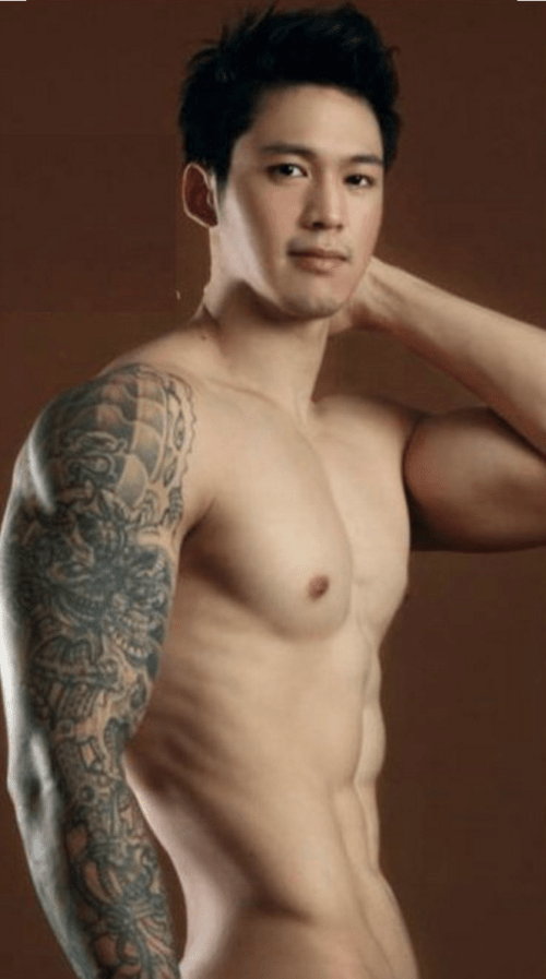 Asian hunk, handsome, tattoo