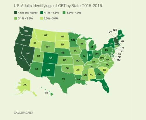 gay, lesbian, bisexual, population by state