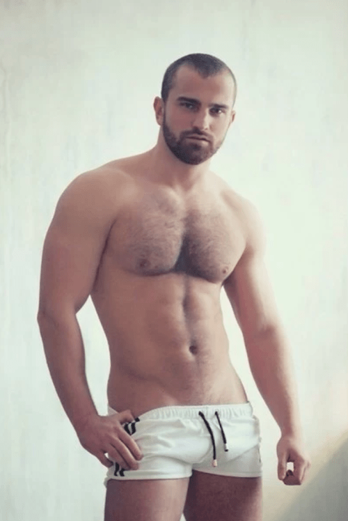 handsome, hairy, hunk, short shorts