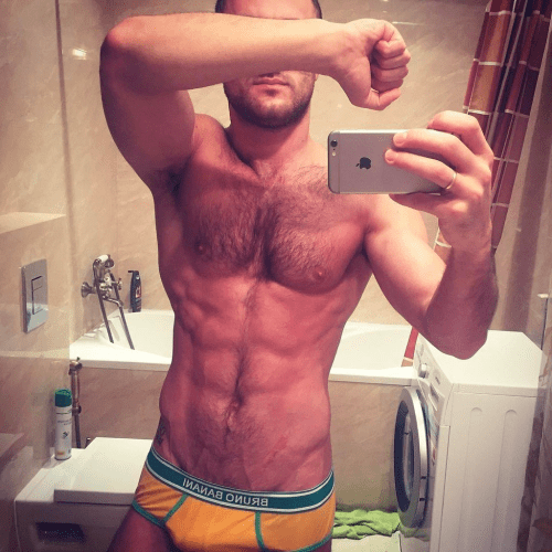 muscles, underwear, hairy chest