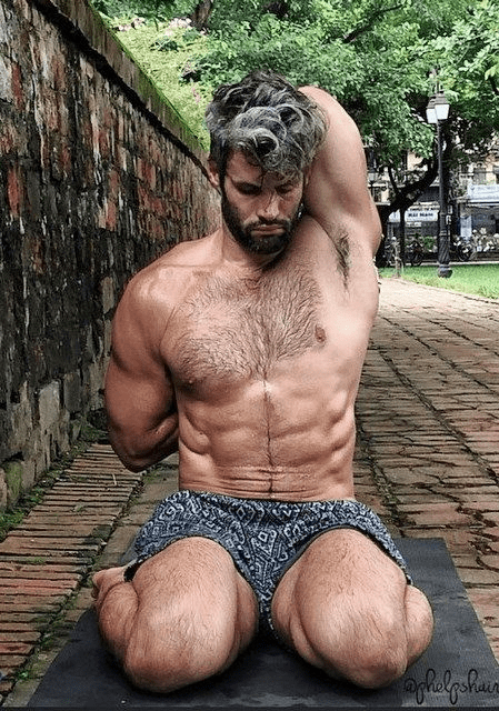 muscles, hairy chest