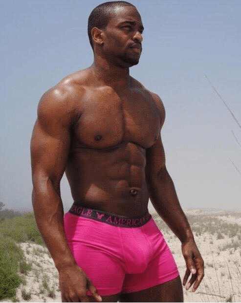 handsome, hunk, pink, muscles, sexy black guy