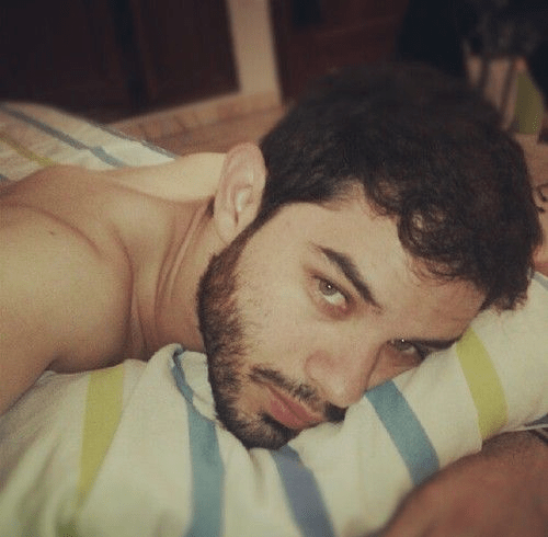 handsome man in bed, 