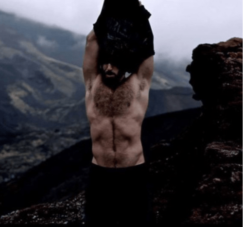 male torso, hairy chest