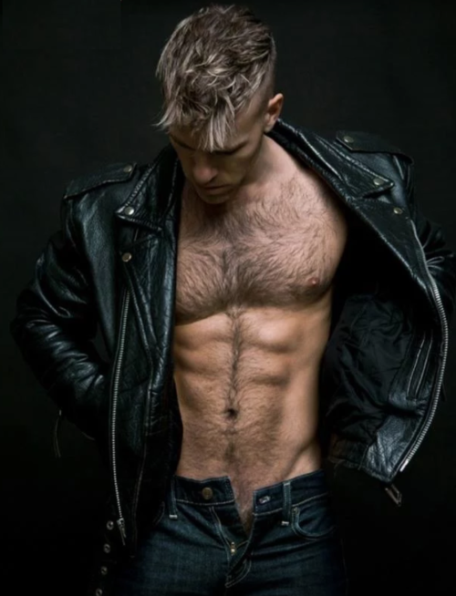 Hairy chest, leather