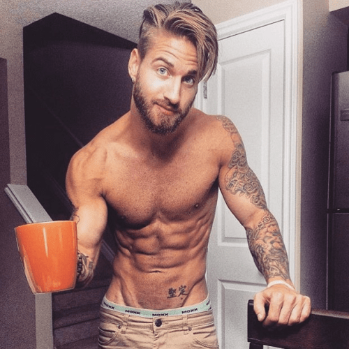 man drinking coffee, handsome, hunk