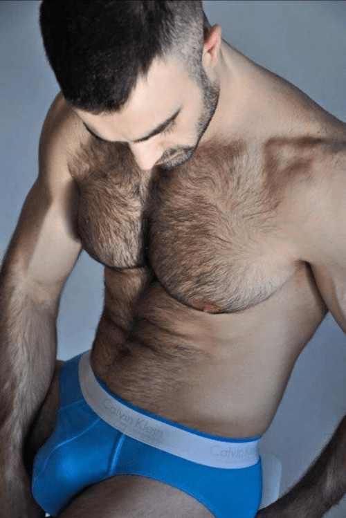 blue, hairy chest, underwear