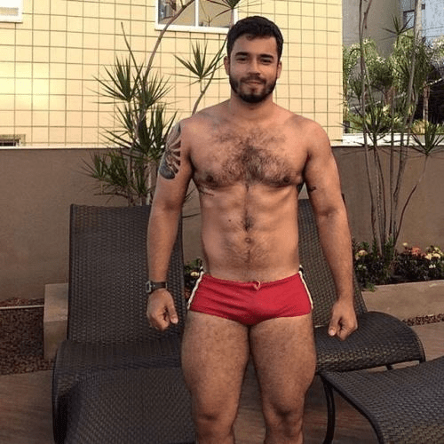 handsome, hunk, hairy, red, speedo