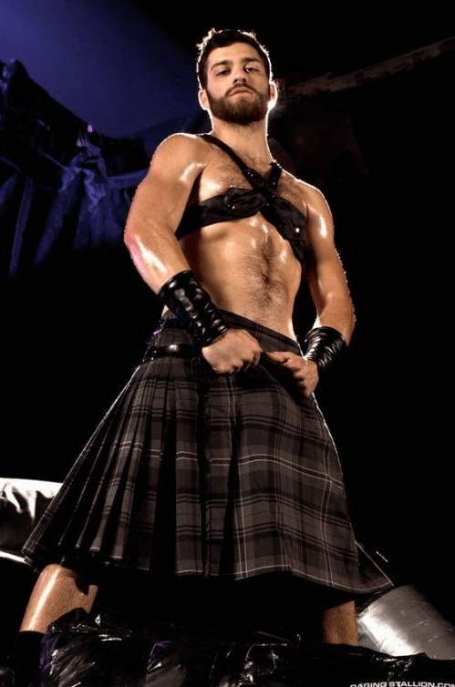 handsome, hunk, man in kilt