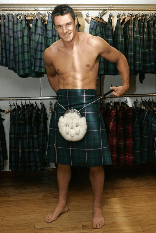 handsome, man in kilt, shirtless guy