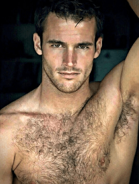 hairy chest man, sweaty guy