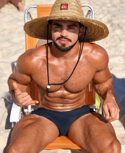 handsome guy, hairy guy, handsome latino, blue speedo