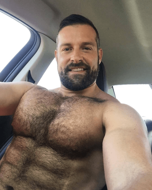handsome, hunk, shirtless driver