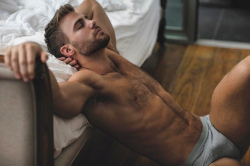 handsome, hunk, man wearing underwear, sexy guy in bed
