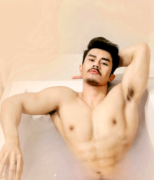 handsome, hunk, sexy asian man, shirtless guy, muscular guy