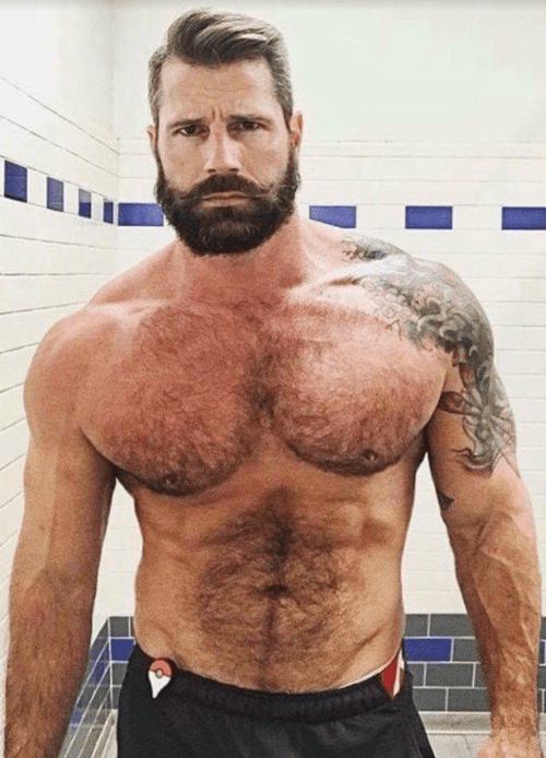 handsome, hairy, hunk, guy with tattoo