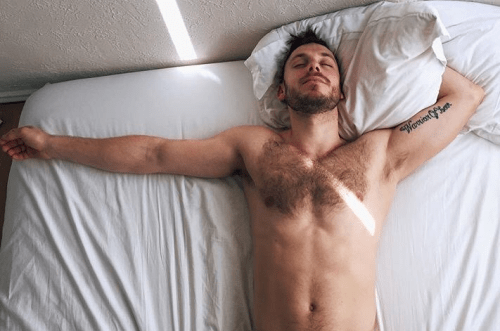 man in bed, man sleeping