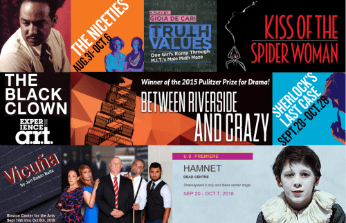 BosArts, American Repertory Theater, SpeakEasy Stage, Lyric Stage Company, Huntington Theater, Zeitgeist Stage, Central Square Theater, Emerson Theater