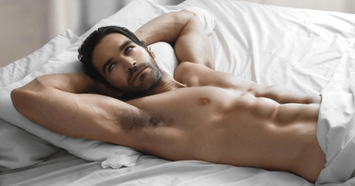 naked man in bed, sexy guy, handsome, hunk