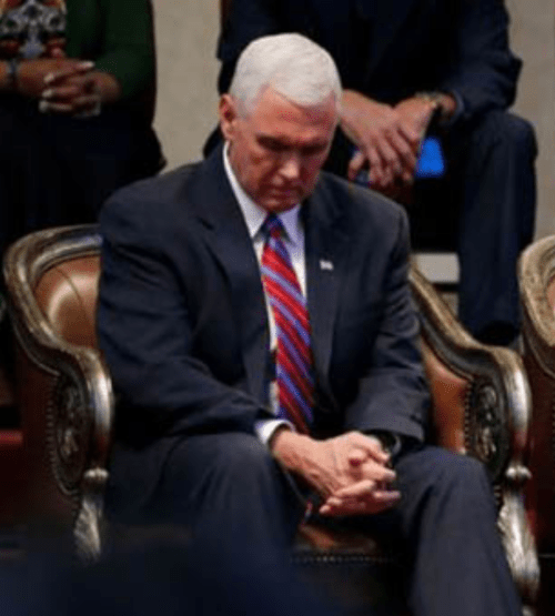 mike pence, praying