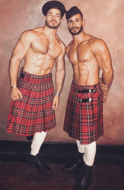 handsome men, hunk, shirtless men in kilts