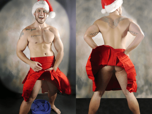 men in kilts, santa in a kilt, handsome, hunk, Christmas, xmas kilt