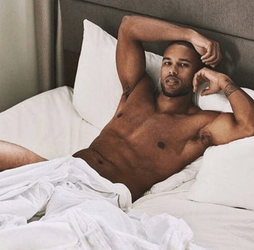 sexy black man, black man in bed, men of color in bed, sexy, handsome, hunk