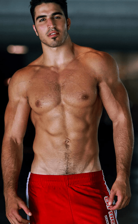 handsome, hunk, muscular guy, lean and muscular